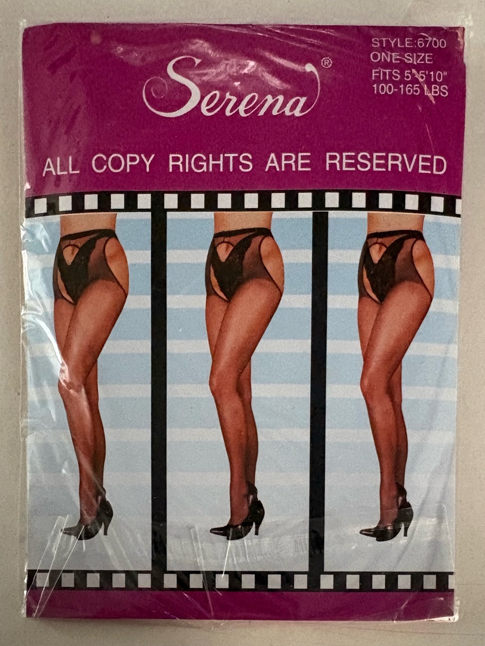 Vintage Serena Crotchless Pantyhose - Nude Beige - One Size (Fits 5'-5'10")